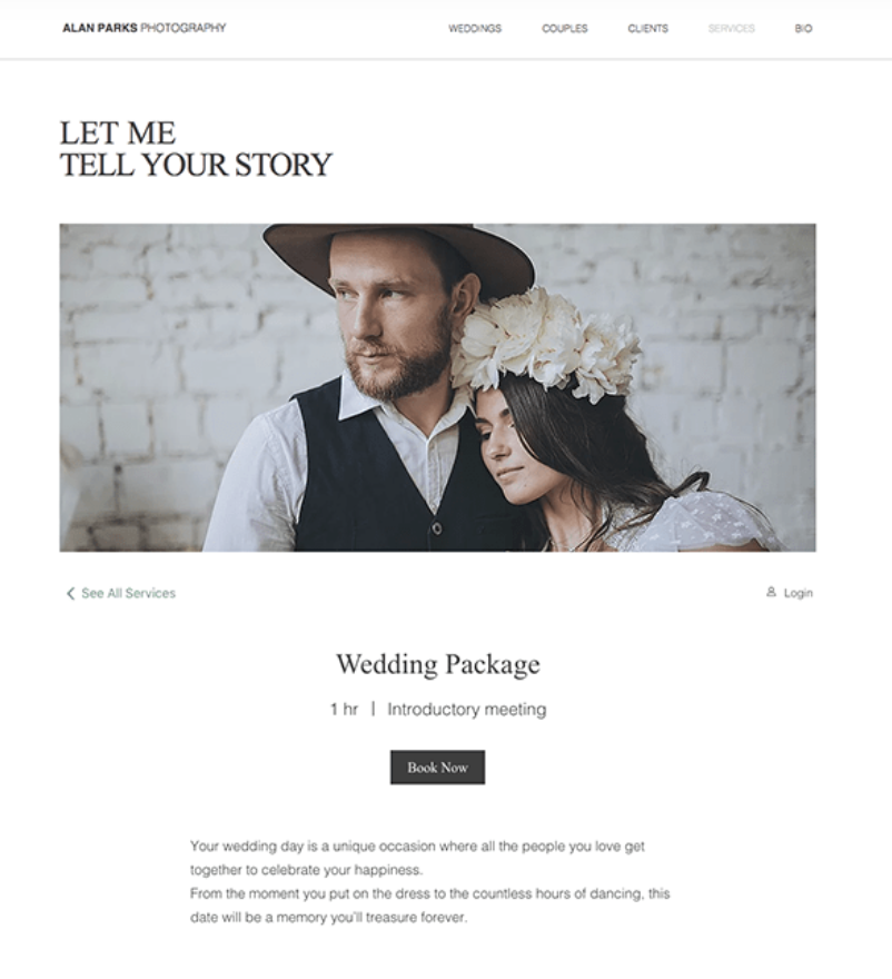 Services Page for Photographers